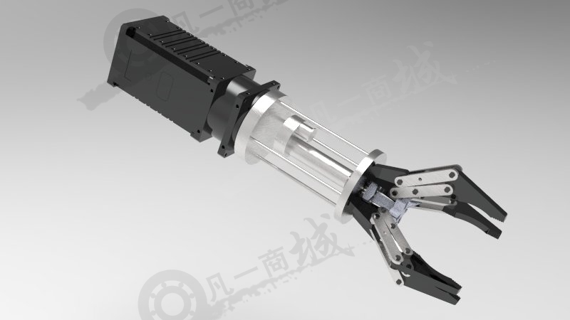 電機驅(qū)動4爪夾持器3D圖 模型截圖[1]