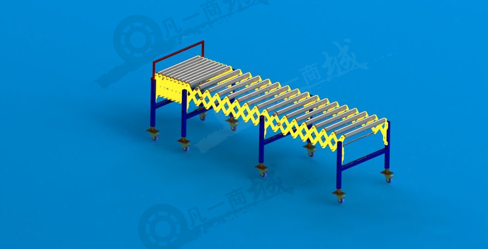 可伸縮滾筒輸送機(jī)三維模型 模型截圖[2]