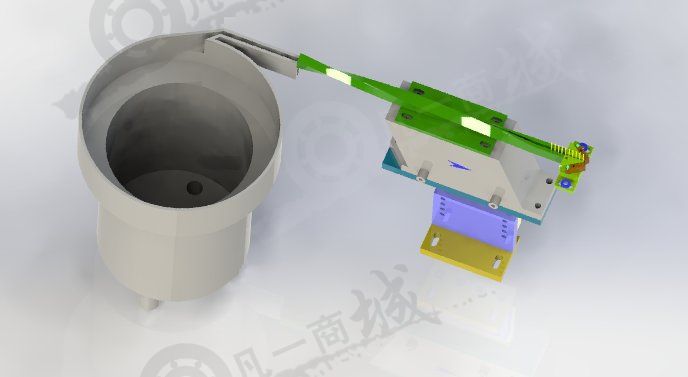 釘狀產(chǎn)品旋轉(zhuǎn)振動上料機構(gòu)3D圖 模型截圖[2]