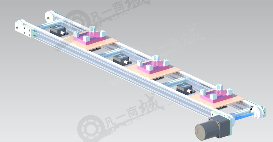 同步帶輸送機構3D模型 模型截圖[2]