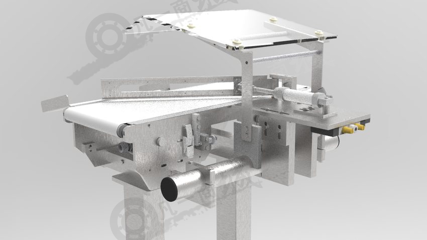 帶擺動(dòng)式擋料裝置pu皮帶輸送機(jī)3D圖 模型截圖[3]