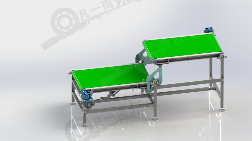 可調(diào)整傾斜/階梯式輸送機(jī)3D圖 模型截圖[2]