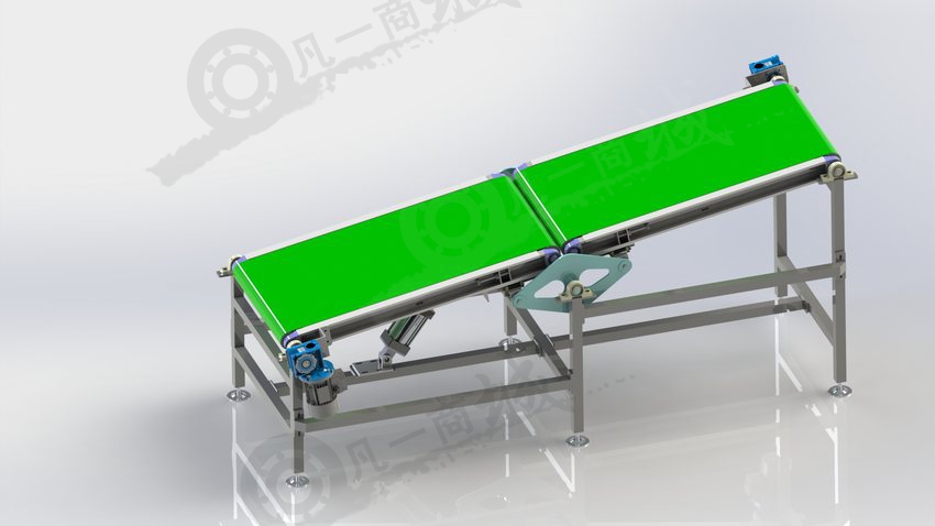 可調(diào)整傾斜/階梯式輸送機(jī)3D圖 模型截圖[1]