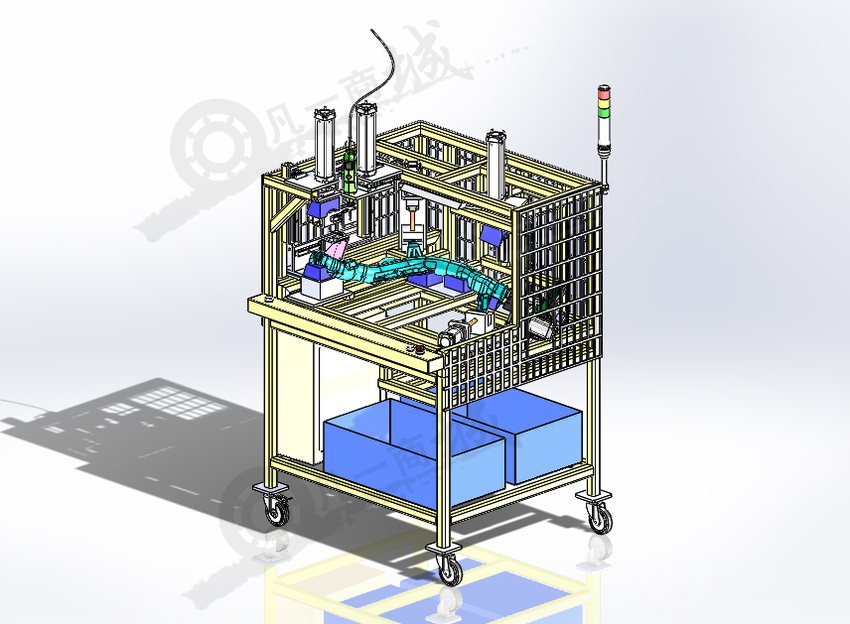汽車進(jìn)氣管切割鉆孔和沖孔加工設(shè)備3D圖 模型截圖[3]