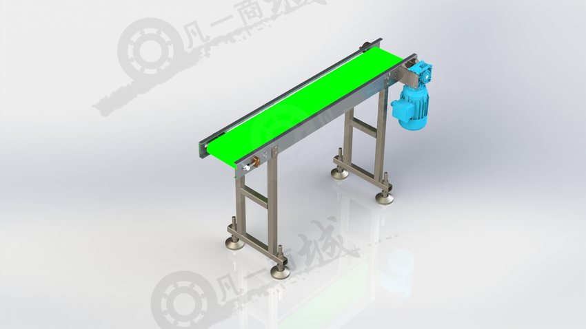綠色PVC皮帶輸送機(jī)三維模型圖 模型截圖[1]