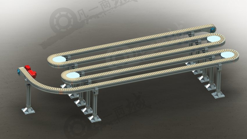 蛇形塑料鏈條輸送機(jī)模型圖 模型截圖[1]