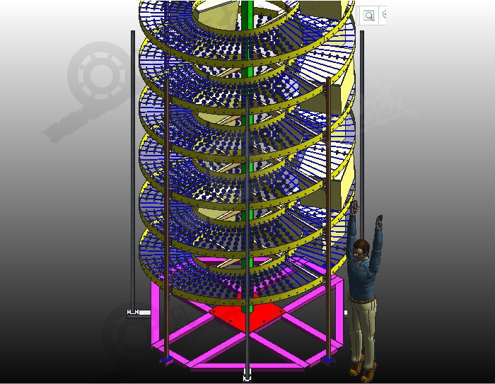 無(wú)動(dòng)力螺旋滾筒輸送機(jī)3D圖 模型截圖[1]