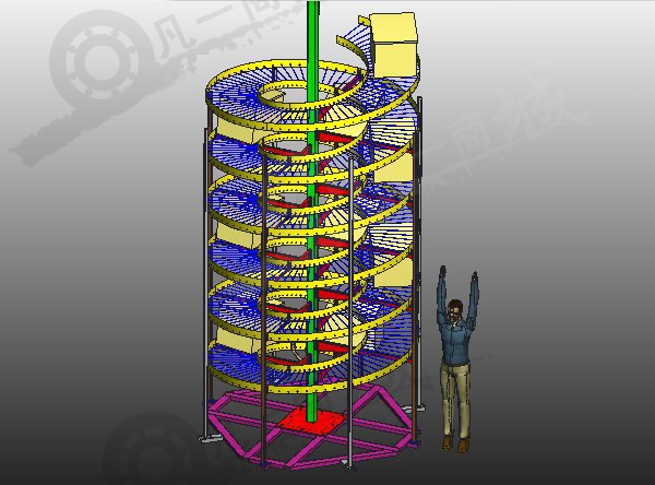 無(wú)動(dòng)力螺旋滾筒輸送機(jī)3D圖 模型截圖[2]