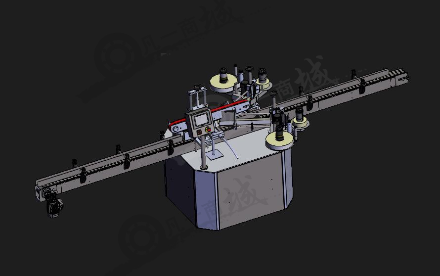 圓柱瓶子產(chǎn)品貼標(biāo)機(jī)3D模型 模型截圖[1]