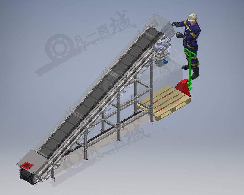 皮帶提升輸送裝入機(jī)3D圖 模型截圖[1]
