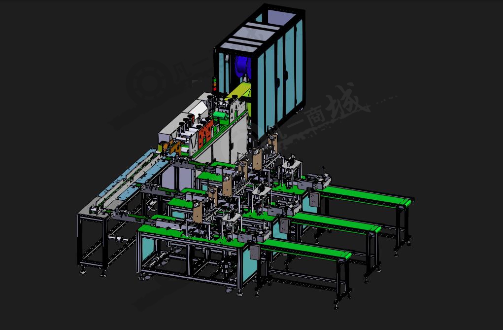 一帶三自動(dòng)輸送口罩機(jī)3D模型 模型截圖[1]