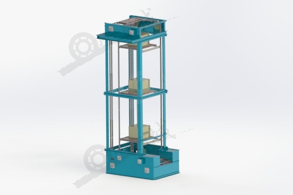 連續(xù)垂直提升輸送機(jī)-升降輸送機(jī)3D模型圖 模型截圖[1]