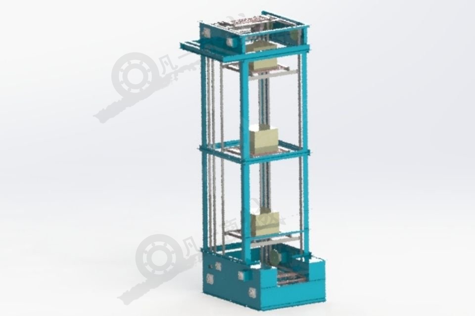 連續(xù)垂直提升輸送機(jī)-升降輸送機(jī)3D模型圖 模型截圖[3]