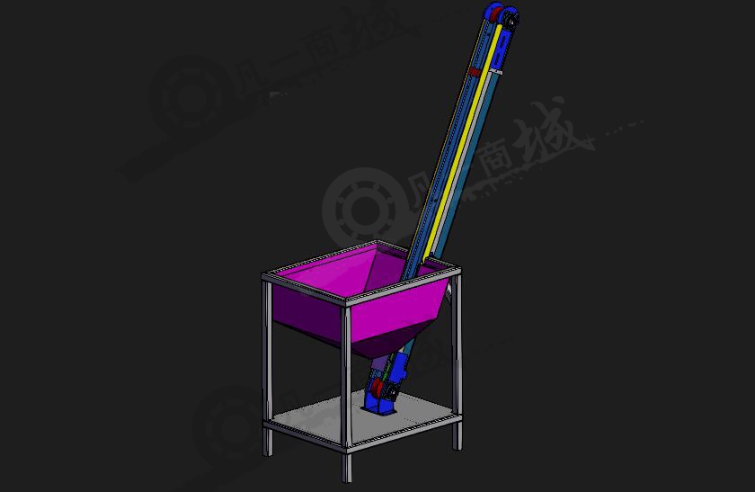 自動(dòng)爬坡上料設(shè)備-小型提升輸送機(jī)3D模型圖 模型截圖[1]