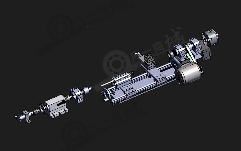 小型數(shù)控車床設(shè)計(jì)3D模型 模型截圖[1]