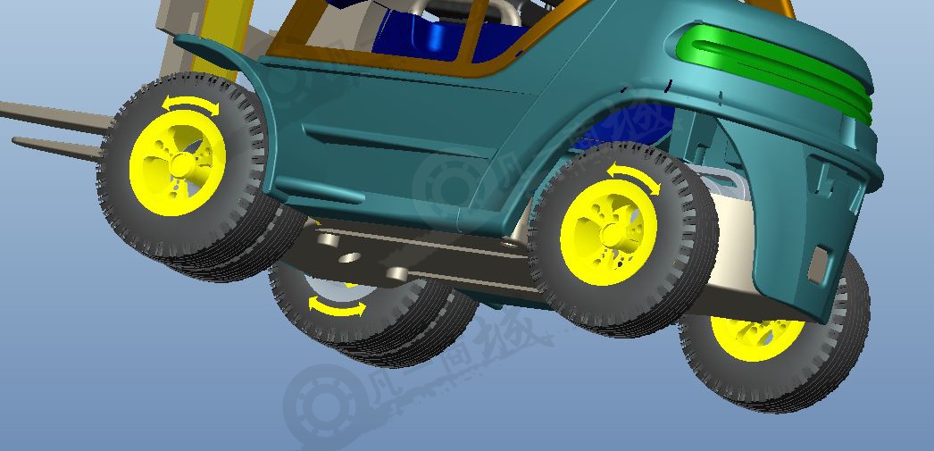 叉車起重機-電動叉車3D模型 模型截圖[3]