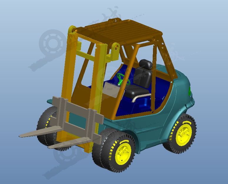 叉車起重機-電動叉車3D模型 模型截圖[4]