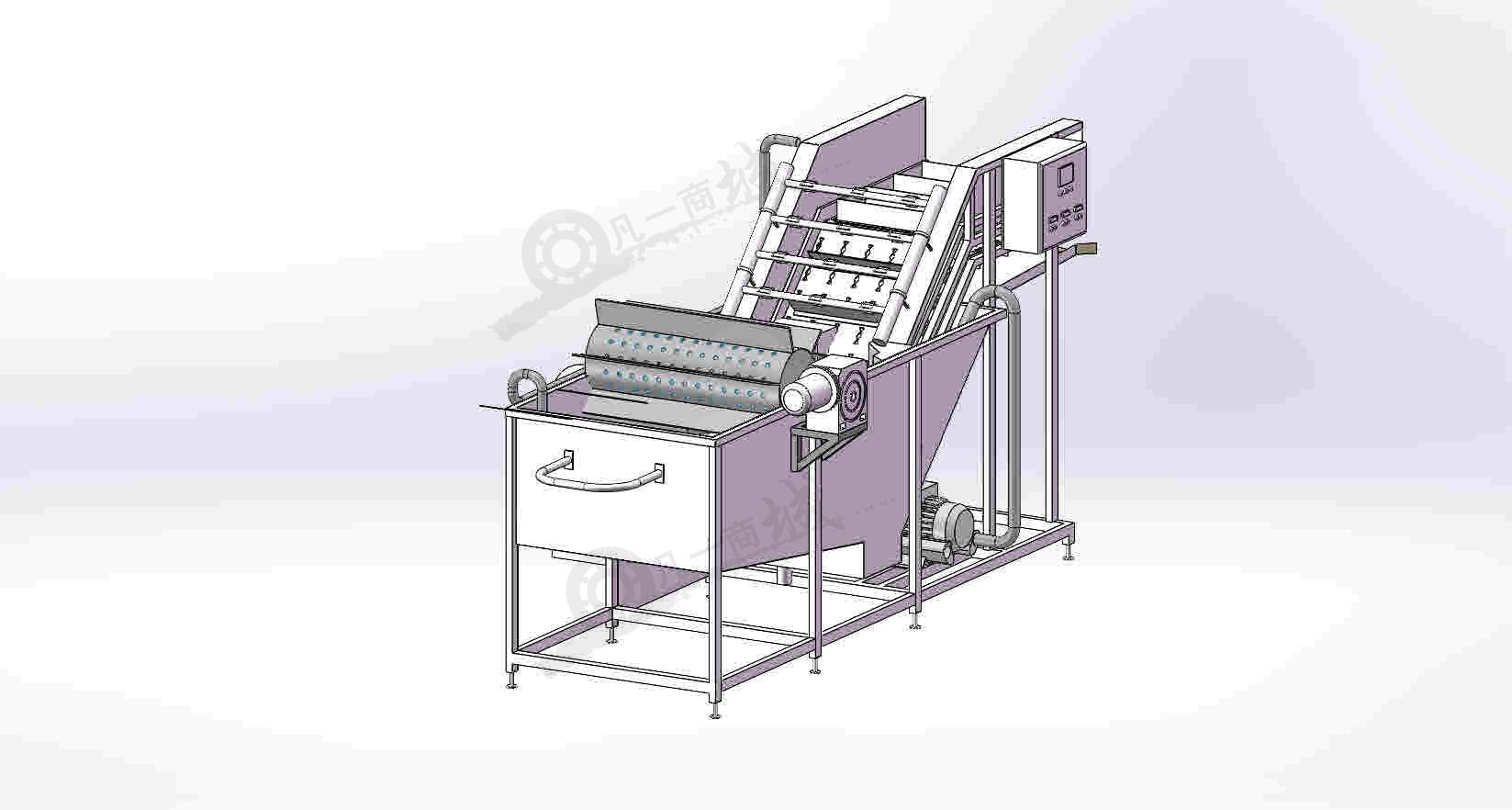 蔬菜水果清洗機(jī)-氣泡清洗機(jī)3D模型圖 模型截圖[1]