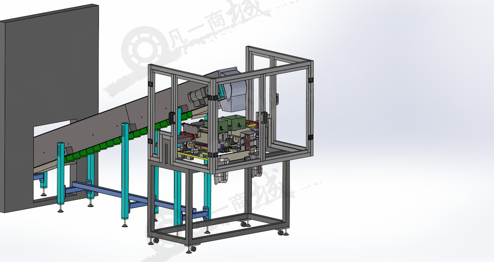 裝袋包裝機(jī)-裝袋流水線輸送線3D模型 模型截圖[3]