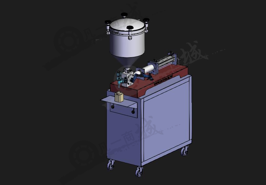 半自動(dòng)灌裝機(jī)-小型臥式單頭灌裝機(jī)三維模型 模型截圖[3]