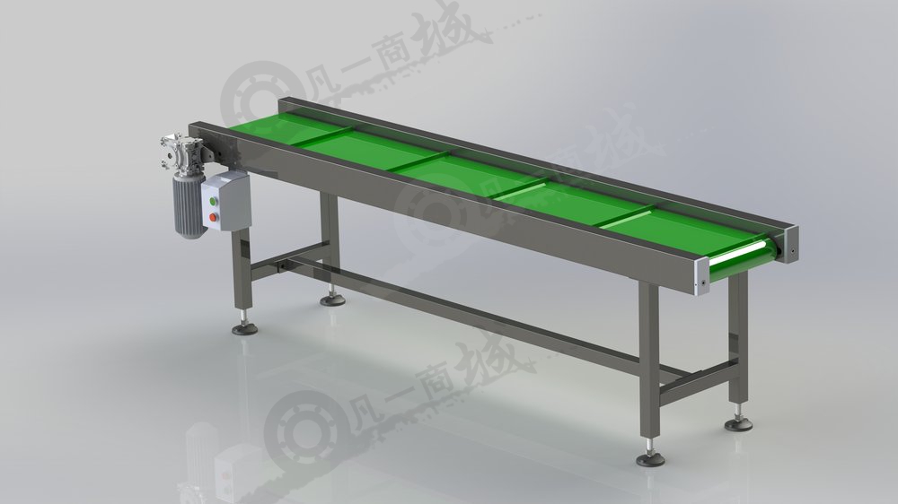 PVC皮帶輸送機(jī)-帶擋板輸送線模型3D圖 模型截圖[1]