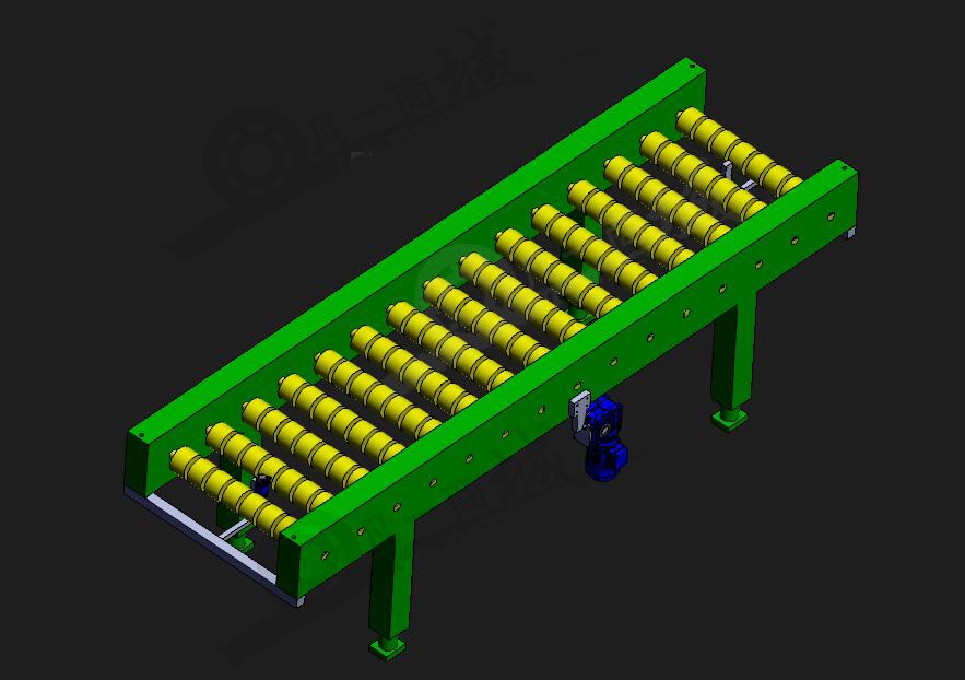 帶有電動噴射器 輥道滾筒線設(shè)計3D模型 模型截圖[1]
