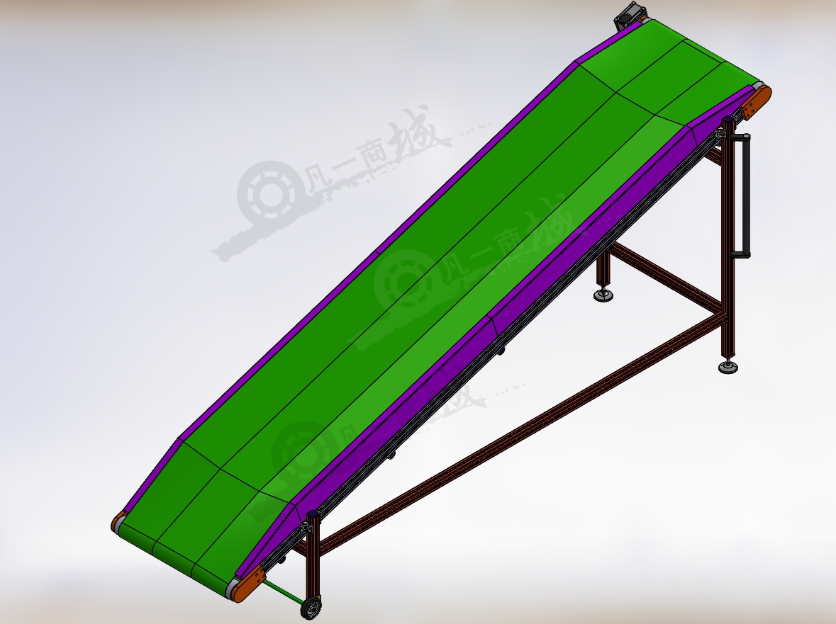 傾斜帶式輸送機-輸送線-輸送帶模型3D圖 模型截圖[2]