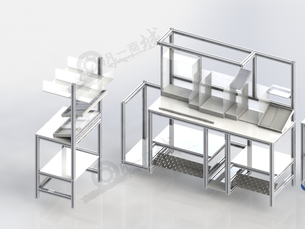 鋁型材工作臺-車間操作臺3D模型圖 模型截圖[2]
