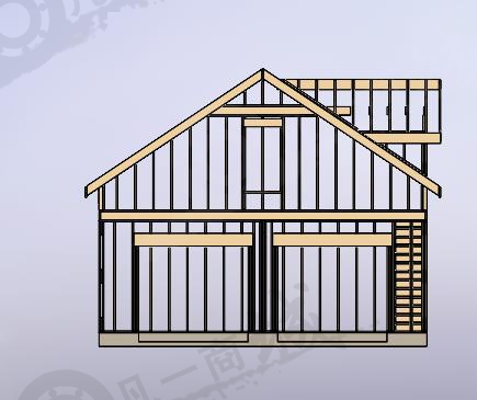 雙層木屋設(shè)計(jì)圖紙-建筑房屋木屋三維模型圖 模型截圖[3]