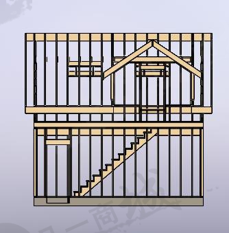 雙層木屋設(shè)計(jì)圖紙-建筑房屋木屋三維模型圖 模型截圖[4]