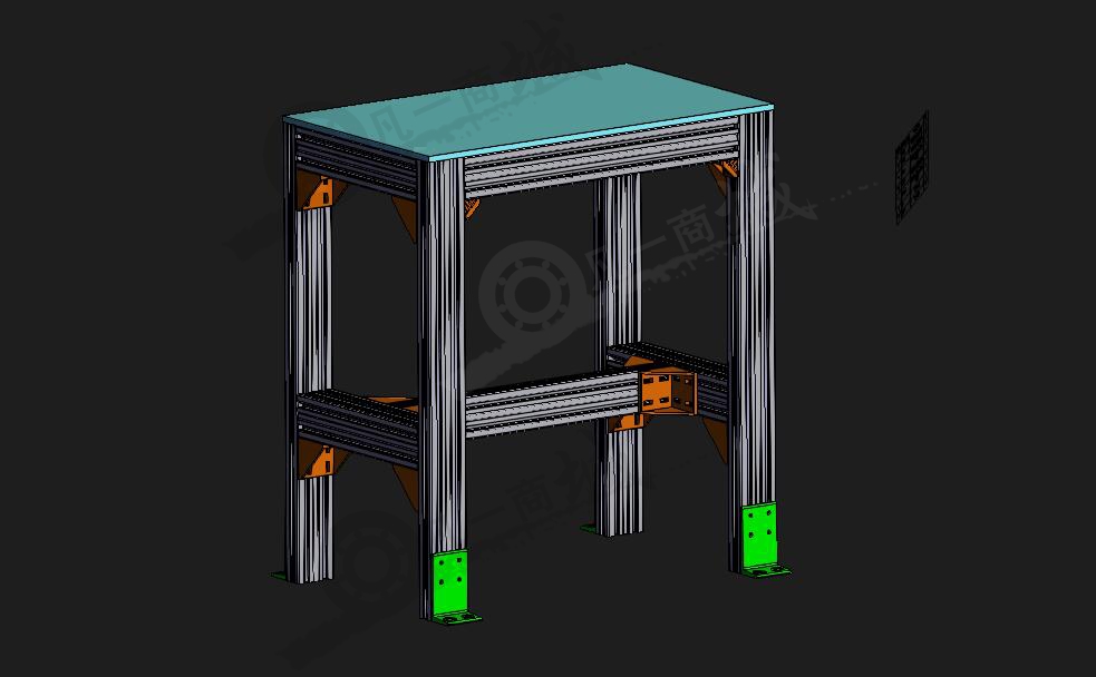 簡易型材支架臺-鋁型材框架工作臺模型圖紙 模型截圖[1]