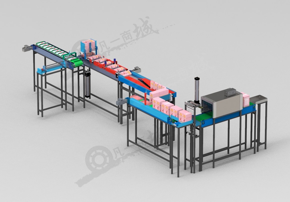 食品裝盒包裝線-自動(dòng)打包裝盒流水線模型3D圖 模型截圖[2]