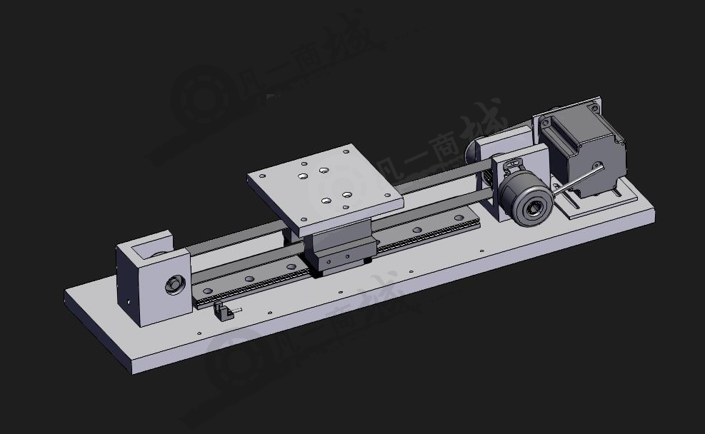同步帶驅(qū)動直線運動機(jī)構(gòu)3D模型圖 模型截圖[1]