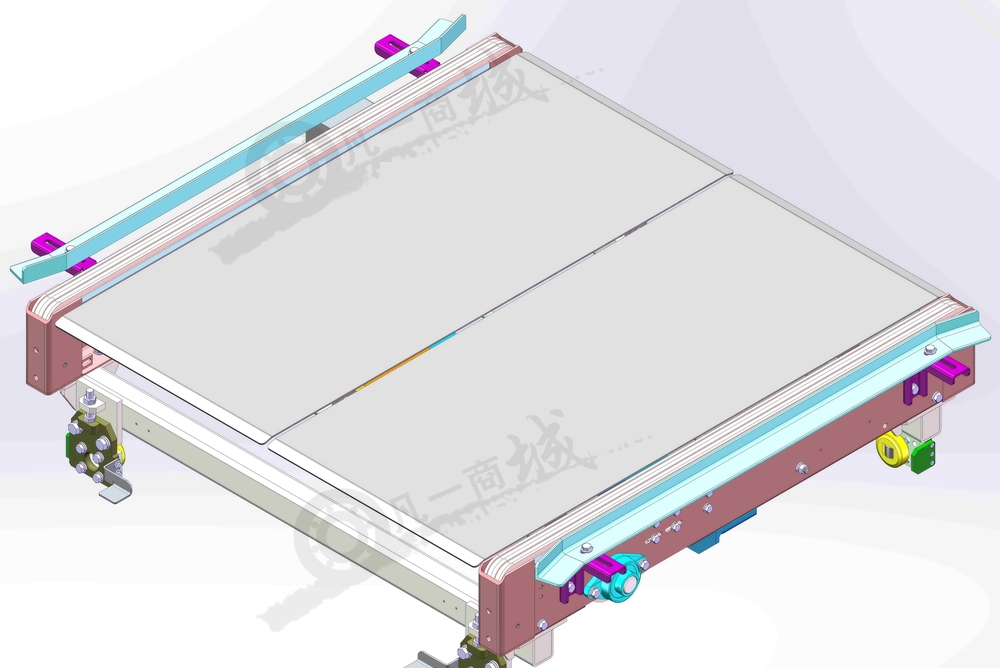 輸送機(jī)-同步帶驅(qū)動(dòng)托盤輸送機(jī)構(gòu)3D模型圖 模型截圖[2]