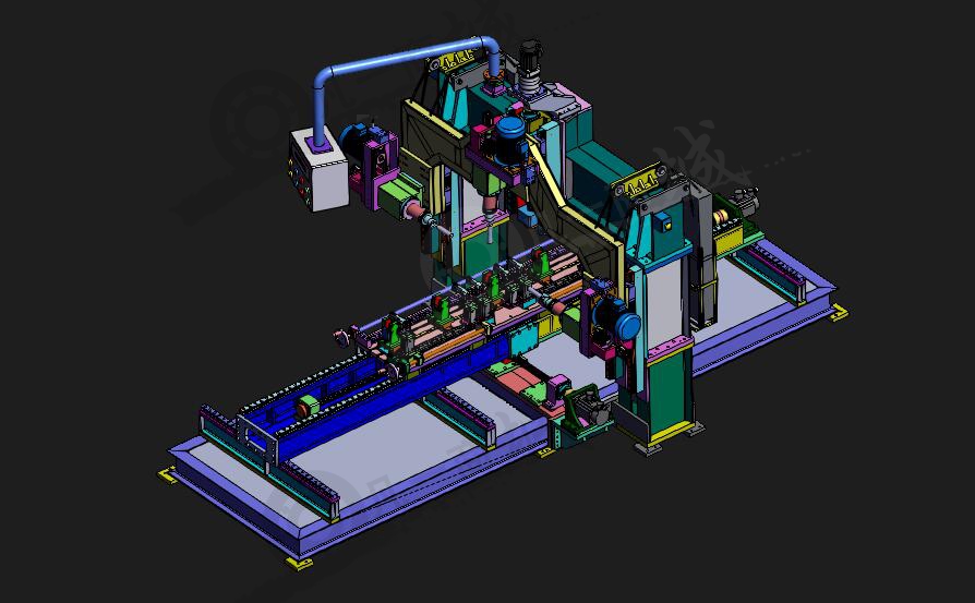 數(shù)控鉆床模型-三軸鉆孔機-大型鉆孔線設(shè)計3D圖 模型截圖[1]