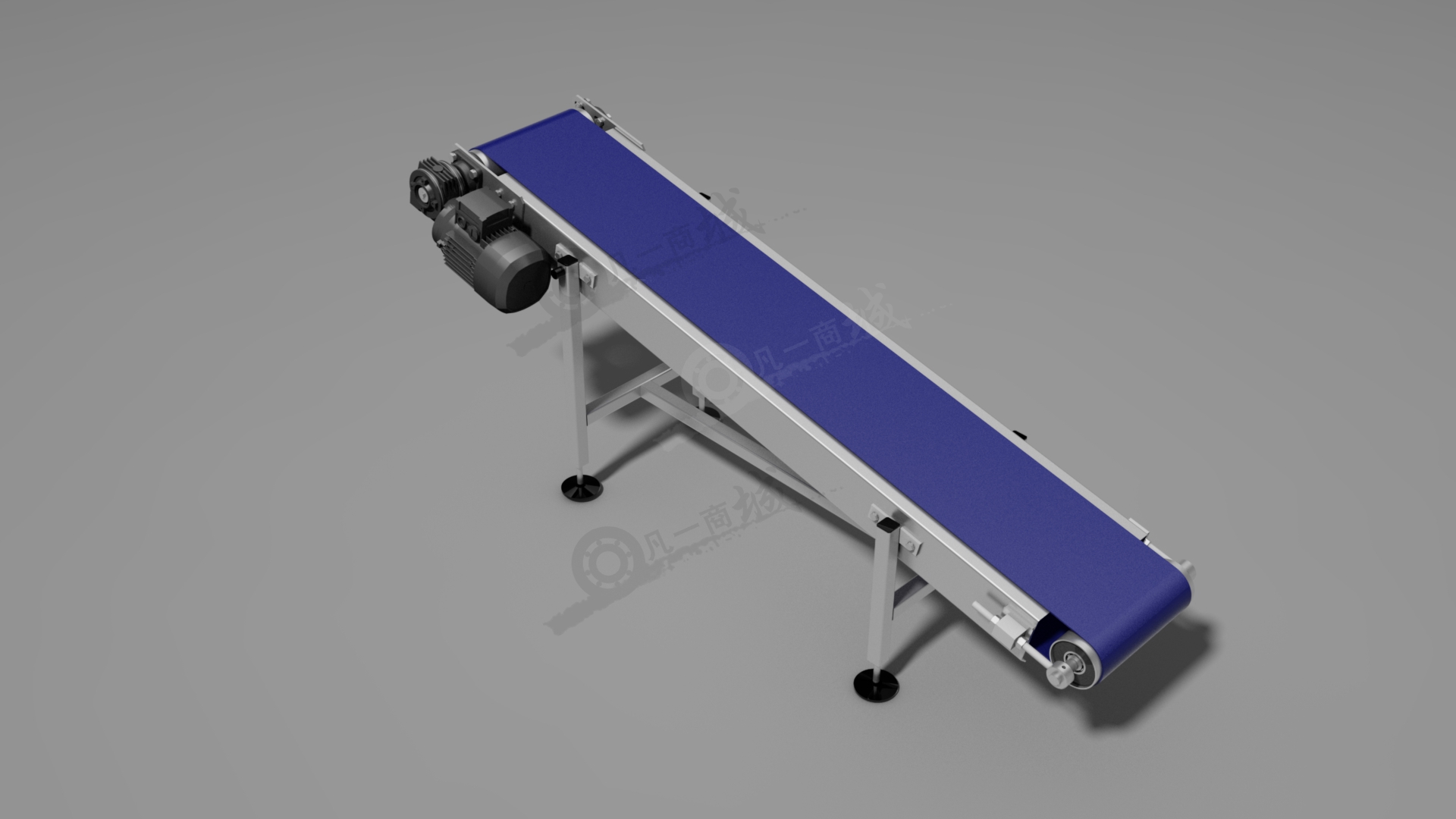 爬坡輸送線-傾斜提升皮帶輸送機(jī)3D模型 模型截圖[1]