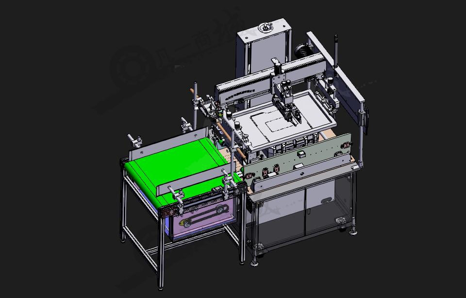 自動絲印機-絲網(wǎng)印刷機設備3D模型 模型截圖[1]