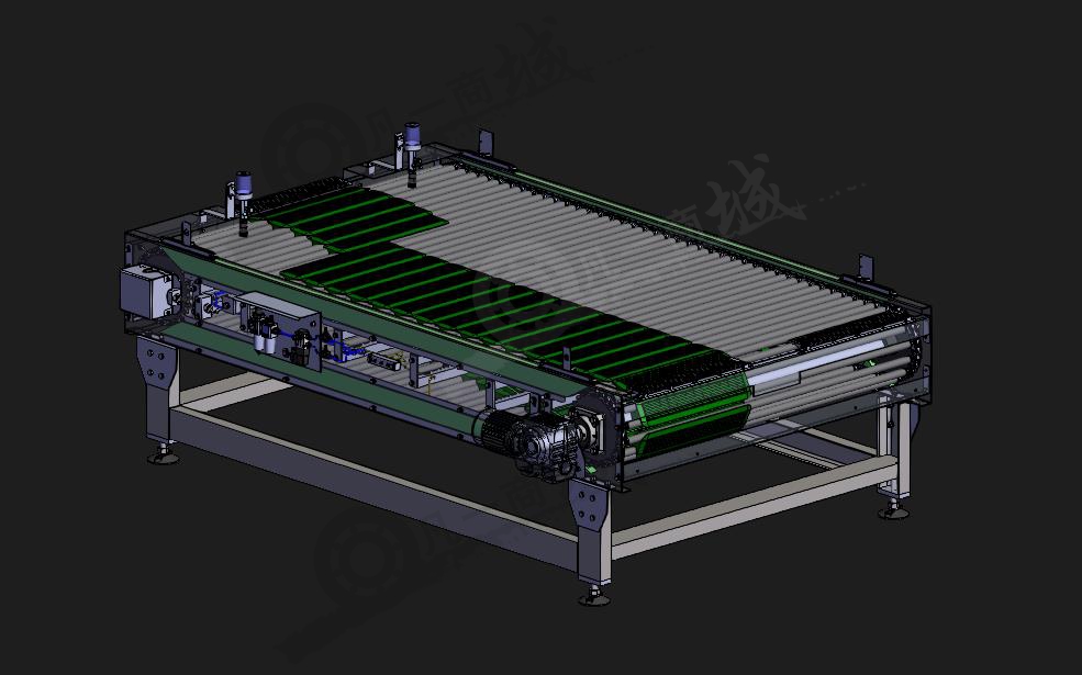 變道流水輸送線-可換道輸送機(jī)系統(tǒng)3D模型圖 模型截圖[1]