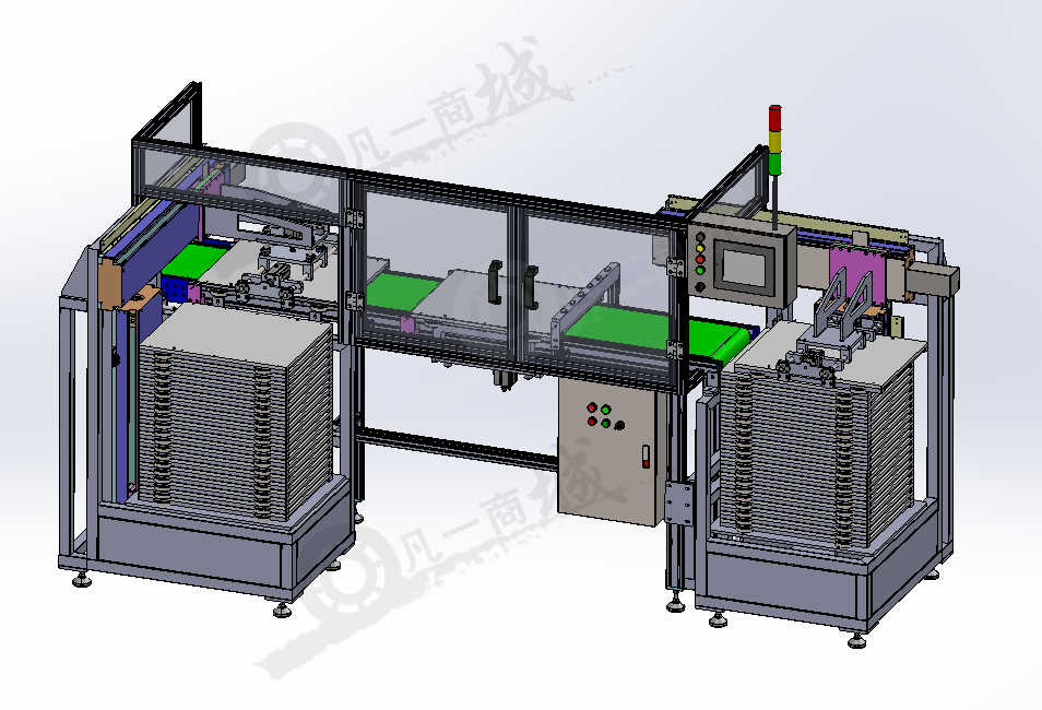 板材堆疊機(jī)構(gòu)-自動(dòng)堆碼機(jī)-裝卸輸送線3D模型 模型截圖[1]