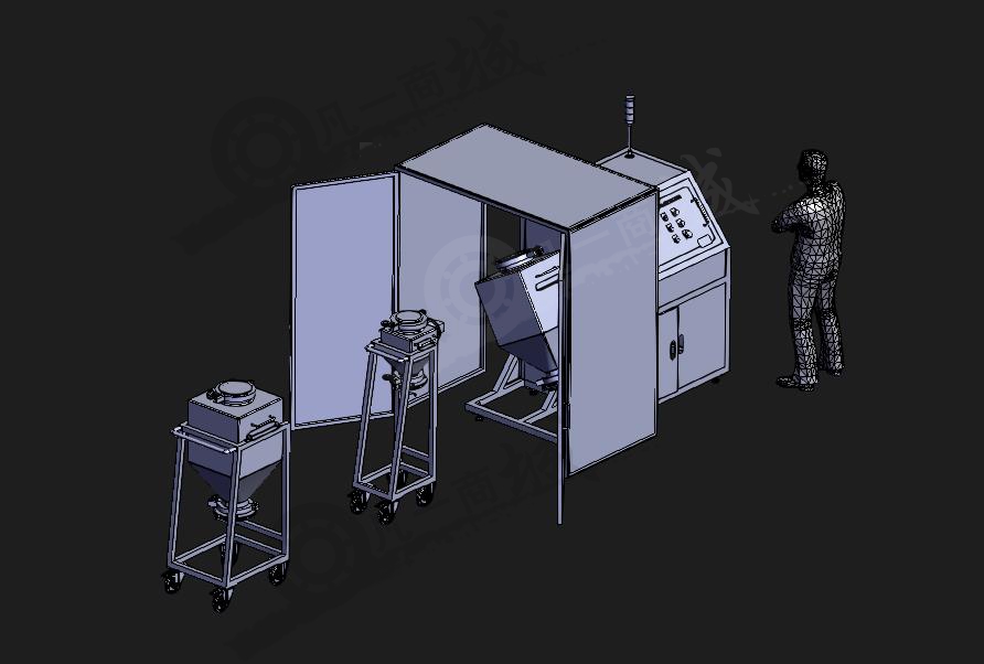 化工、食品三維混料機-移動式攪拌混合機模型3D圖 模型截圖[1]