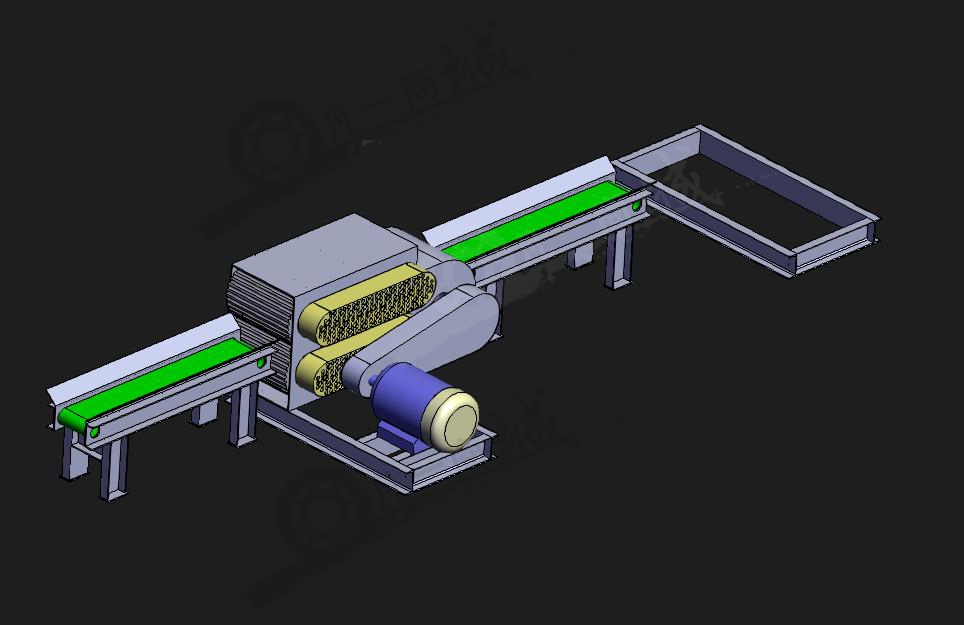 粉碎機(jī)-木頭壓榨輸送機(jī)3D模型 模型截圖[1]