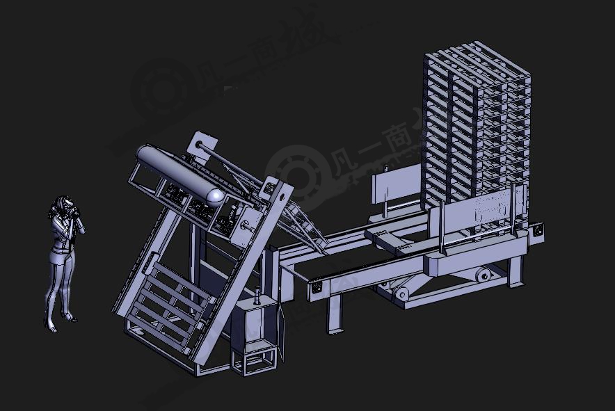 托盤(pán)整理機(jī)-半自動(dòng)木托盤(pán)疊放裝碼垛機(jī)3D模型 模型截圖[1]