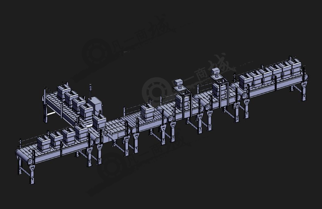 自動灌裝輸送線-生產線-流水線設計模型3D圖 模型截圖[1]