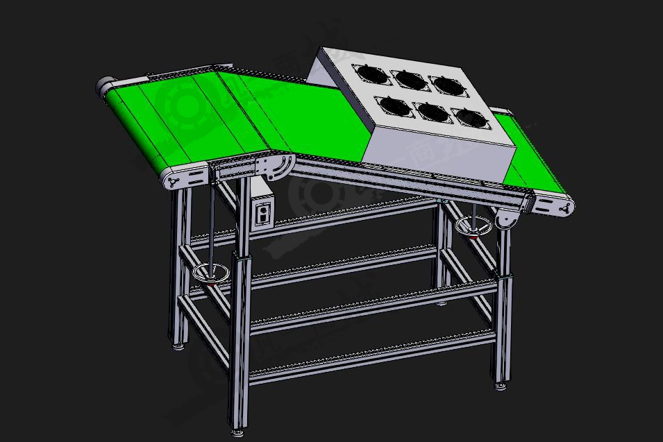 皮帶輸送線-帶風(fēng)冷卻裝置的輸送機(jī)3D模型圖 模型截圖[1]