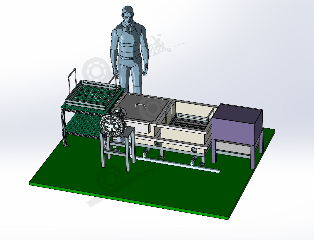 電鍍流水線-半自動(dòng)手工電鍍?cè)O(shè)備3D模型圖 模型截圖[2]