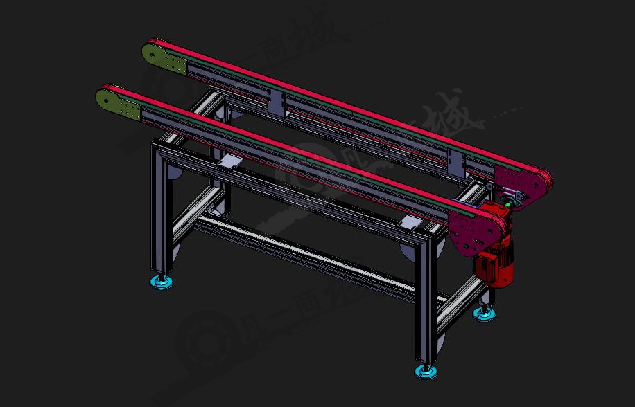 鋁型材流水線-雙排鋁型材框架輸送機3D模型圖 模型截圖[1]