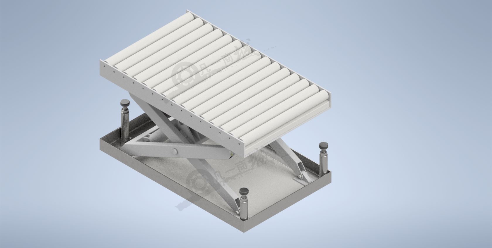 可升降滾筒輸送機(jī)構(gòu)-剪刀式滾筒線3D模型 模型截圖[1]