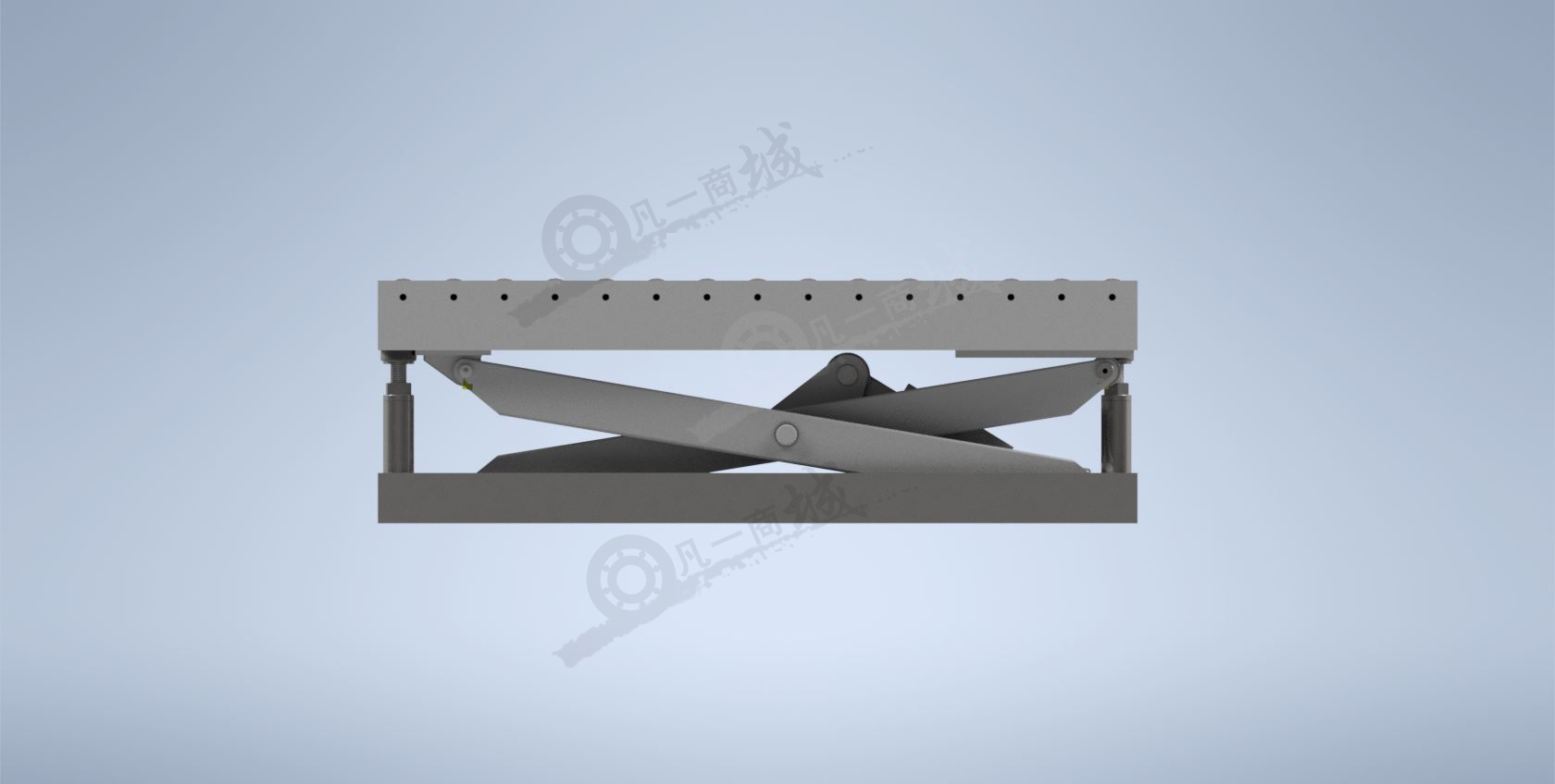 可升降滾筒輸送機(jī)構(gòu)-剪刀式滾筒線3D模型 模型截圖[4]