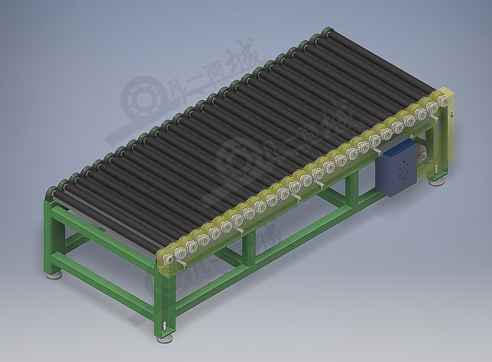 鏈條驅(qū)動(dòng) 滾筒輸送機(jī)-滾筒線-傳送線3D模型 模型截圖[3]