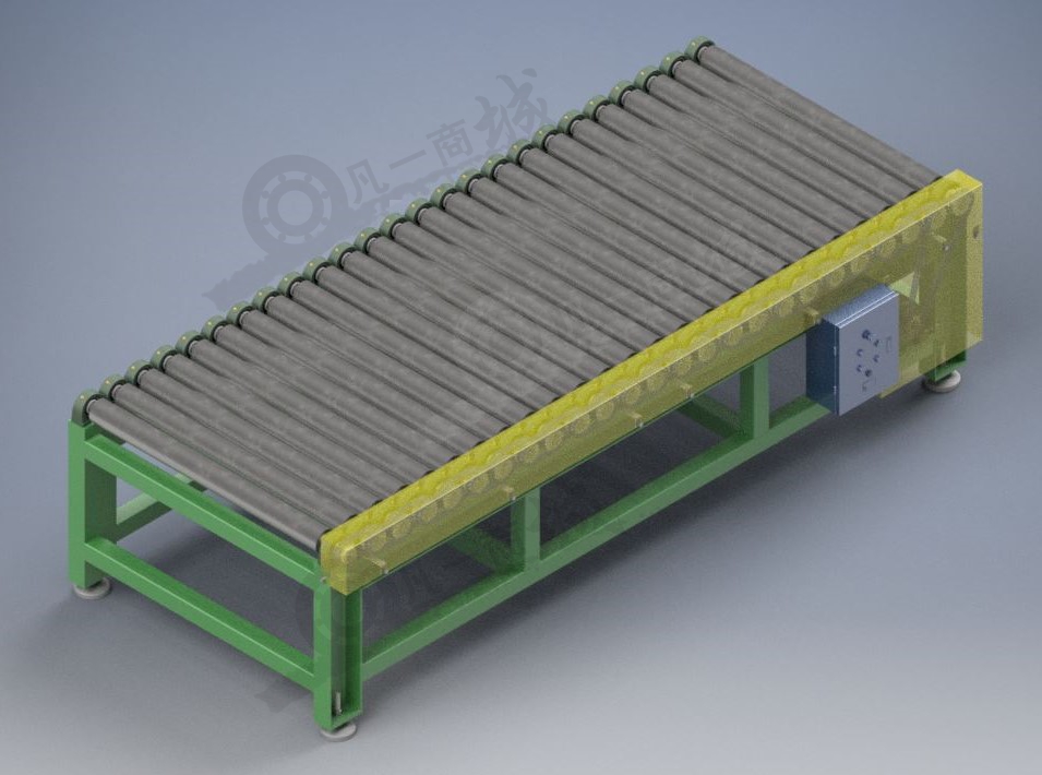 鏈條驅(qū)動(dòng) 滾筒輸送機(jī)-滾筒線-傳送線3D模型 模型截圖[2]